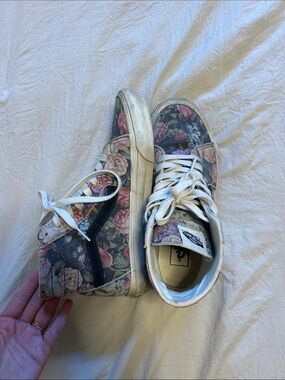 Vans Floral High-Top Sneakers in Pink and Blue